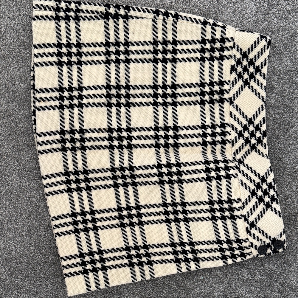 J. Crew Wool Skirt in Cream and Black